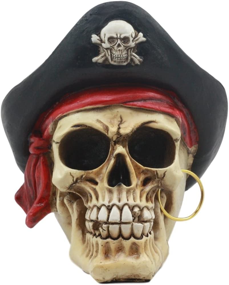 その他 SECRET BASE SKULL PIRATE GOLDEN WEEK2007 Amazon.com: Ebros Gift Badass Pirate Captain Marauder Skull with
